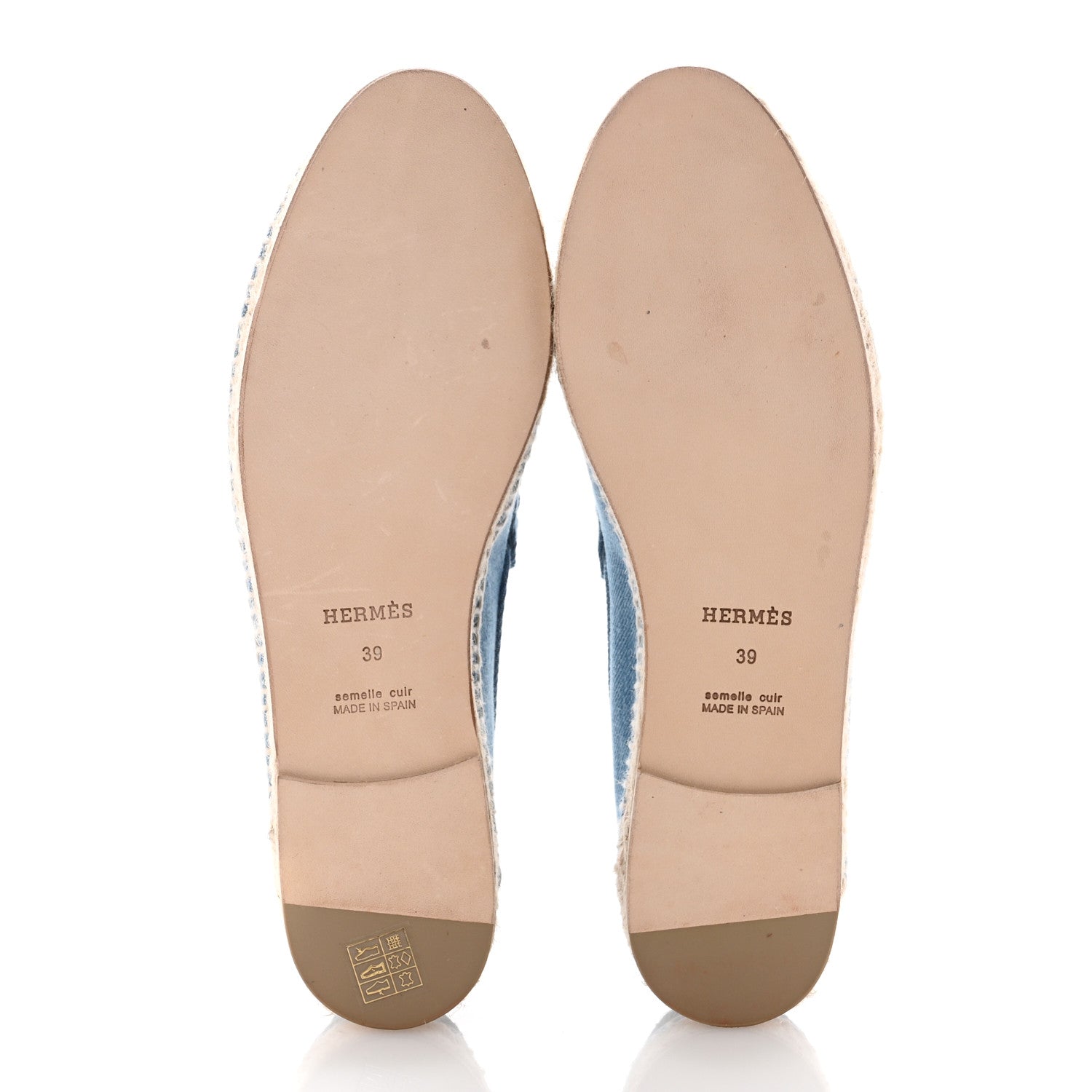 Hermes Denim Canvas Womens Trip Espadrilles 39 Bleu Clair 5 of 8