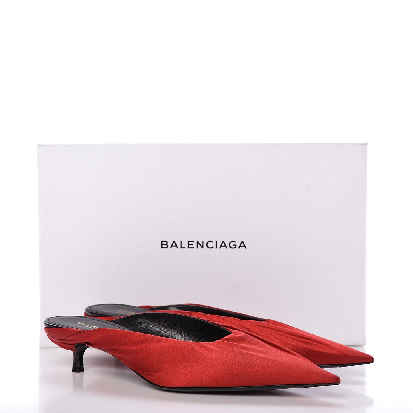 Satin De Soie Skimmer Mules 37 Rouge Cardinal