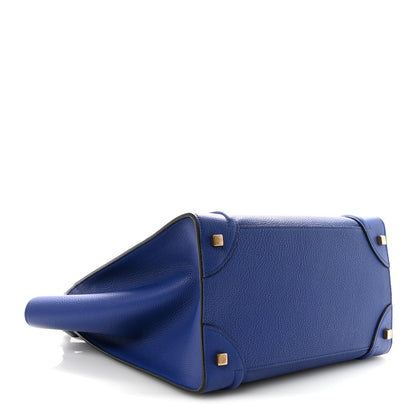 Celine Drummed Calfskin Mini Luggage Indigo 4 of 9