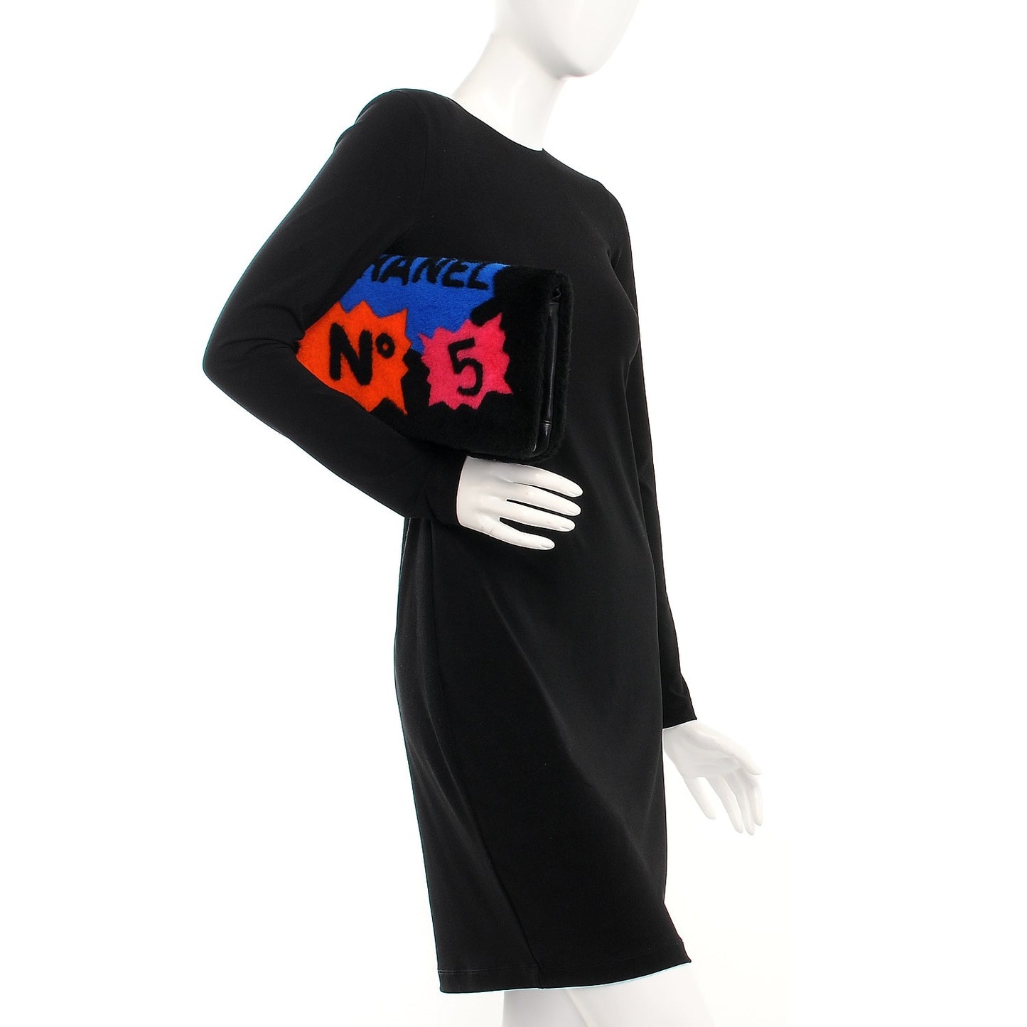 Shearling Lambskin 100% Clutch Black