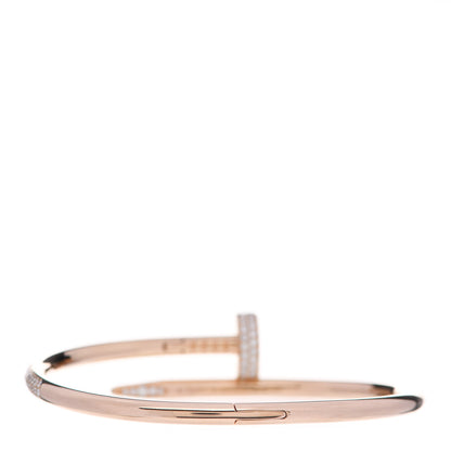 Cartier 18K Pink Gold Diamond Juste Un Clou Paved Bracelet 16 3 of 5
