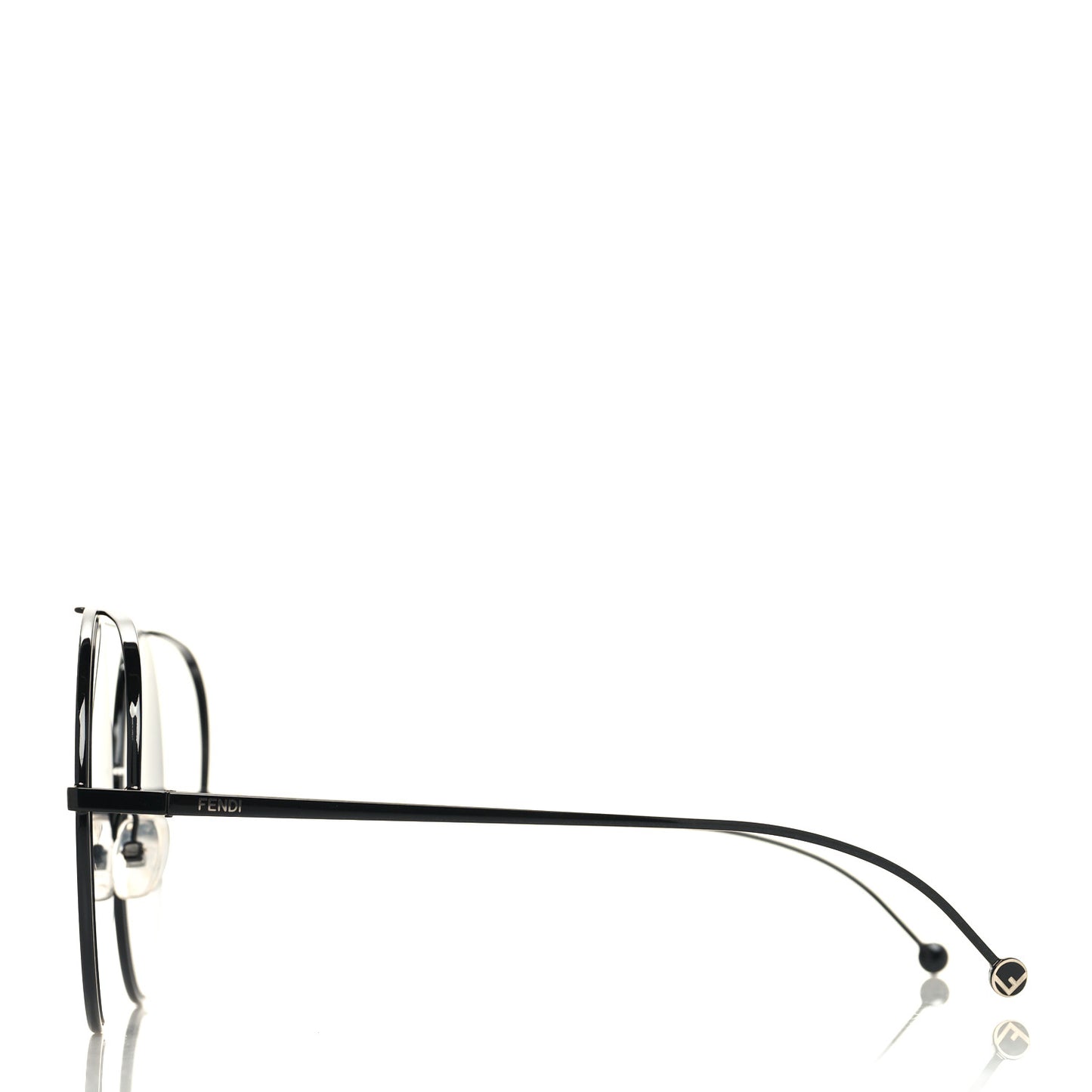 Metal F is Fendi Printed Run Away Round Frame Sunglasses FF 0285/S Black