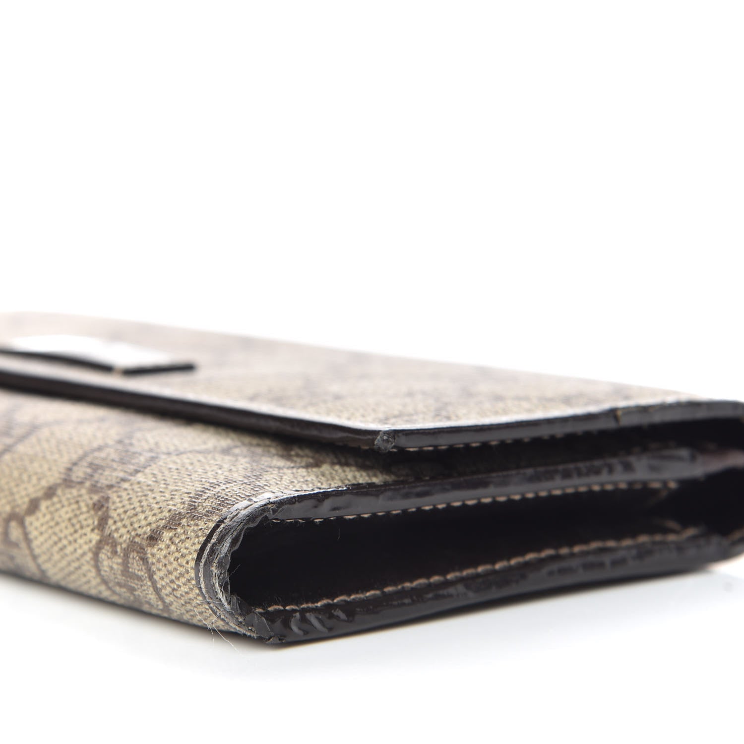 Gucci GG Plus Monogram Joy Continental Flap Wallet Beige Ebony Dark Brown 7 of 10