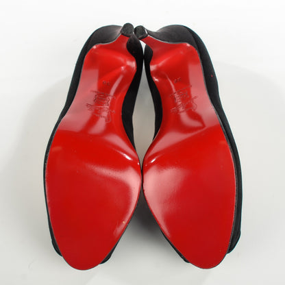 Christian Louboutin Satin Very Prive 120 Pumps 38 Black 5 of 7