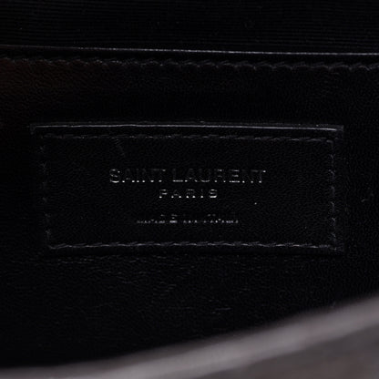 Saint Laurent Sheepskin Tri-Quilt Monogram Medium College Bag Coal 6 of 14