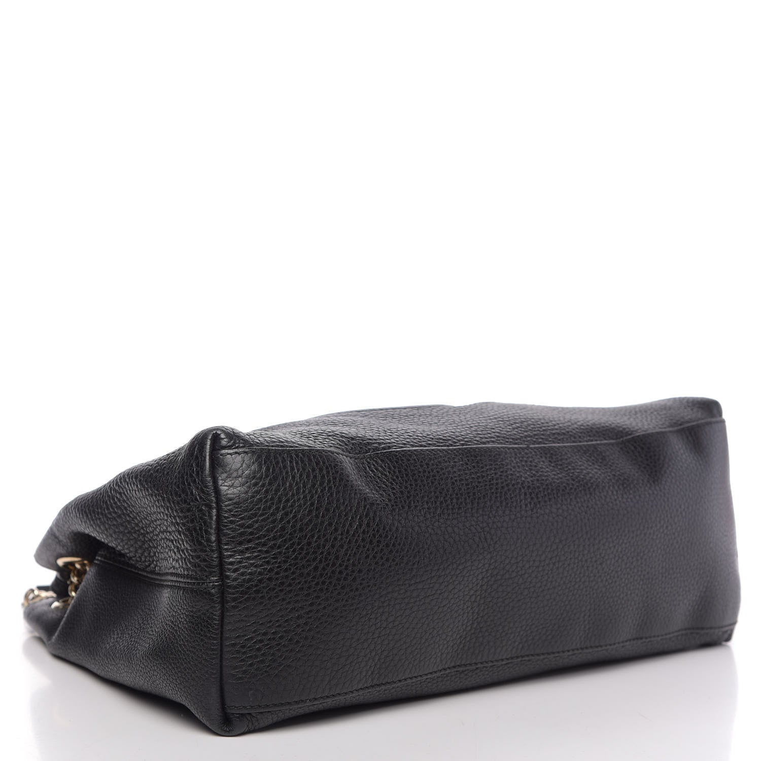 Gucci Pebbled Calfskin Medium Soho Chain Shoulder Bag Black 4 of 13