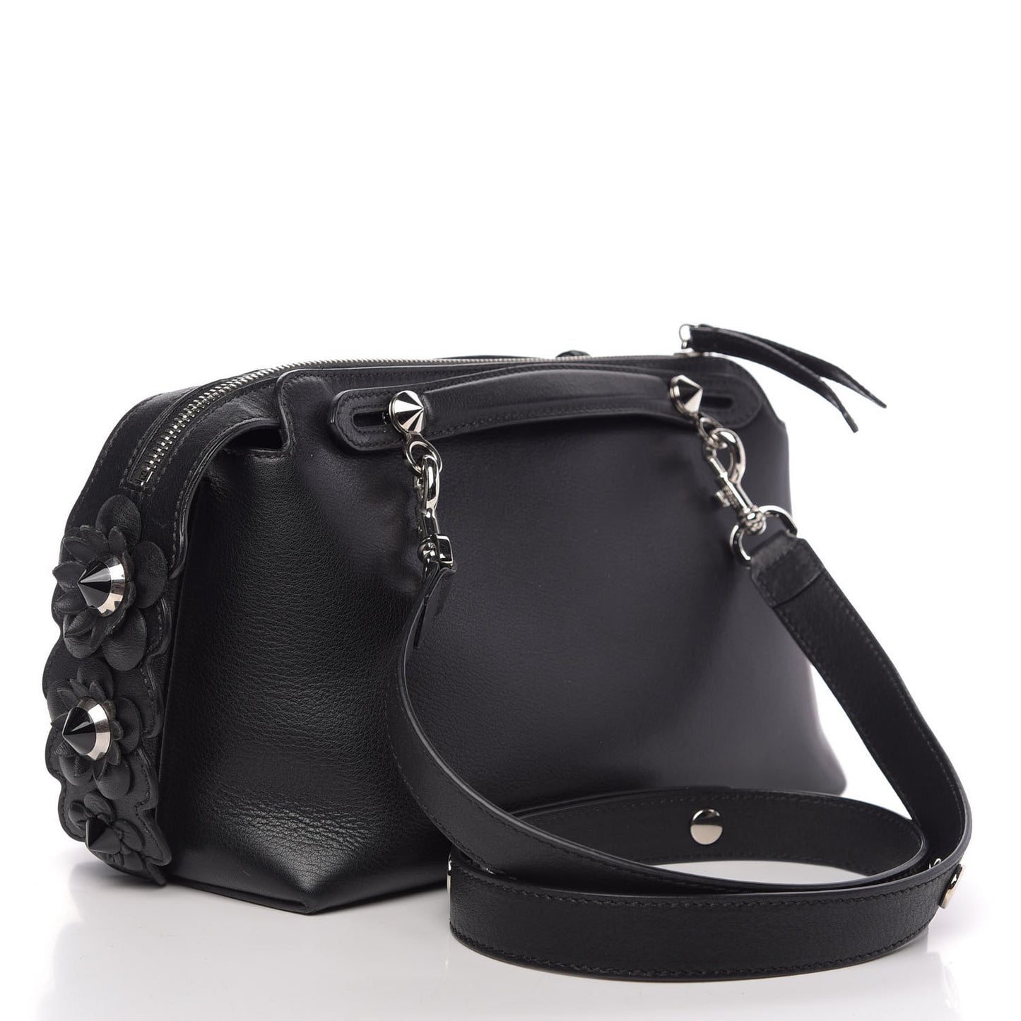 Vitello Dolce Flowerland Croc Tail Medium By The Way Boston Bag Black