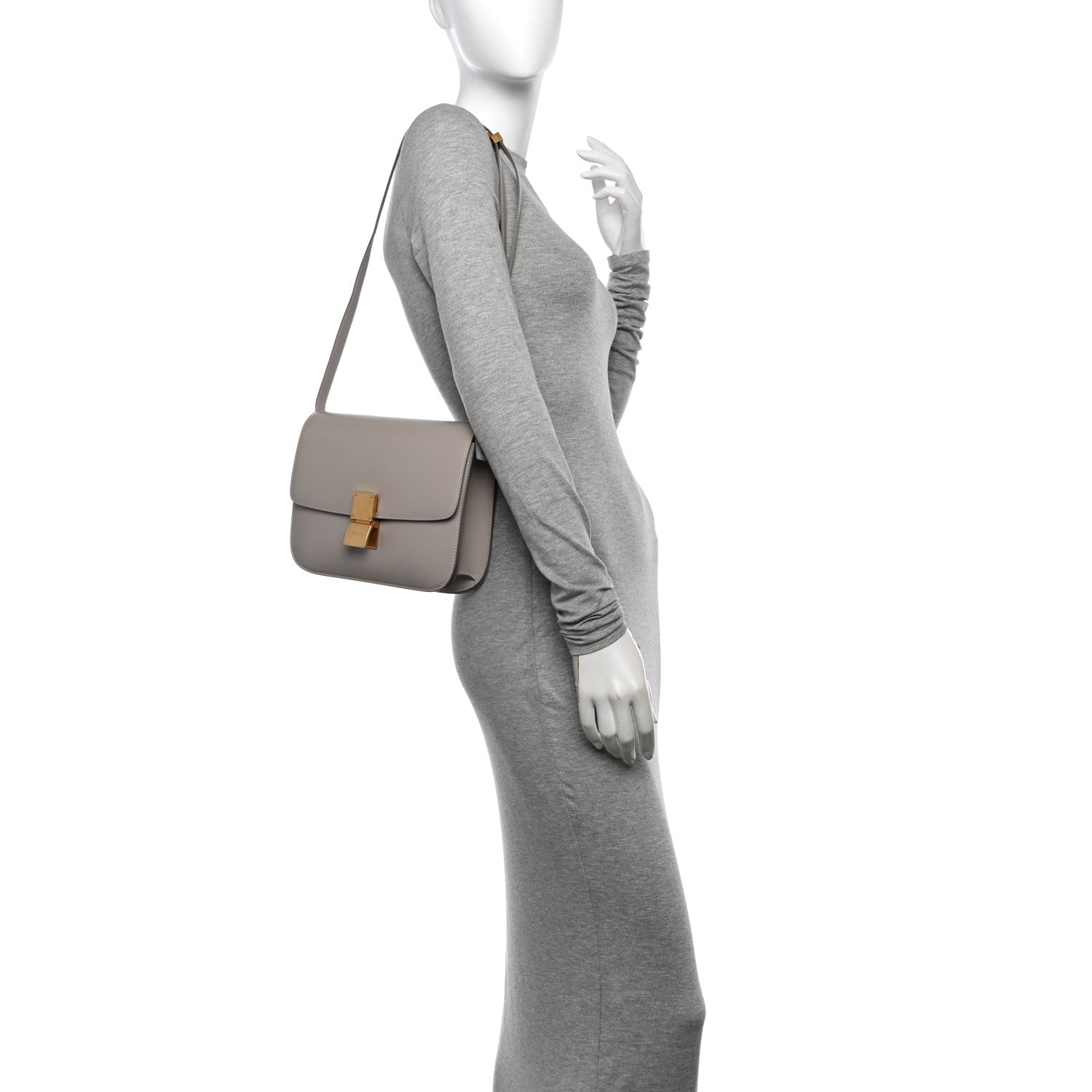 Celine Box Calfskin Medium Classic Box Flap Bag Clay 2 of 19