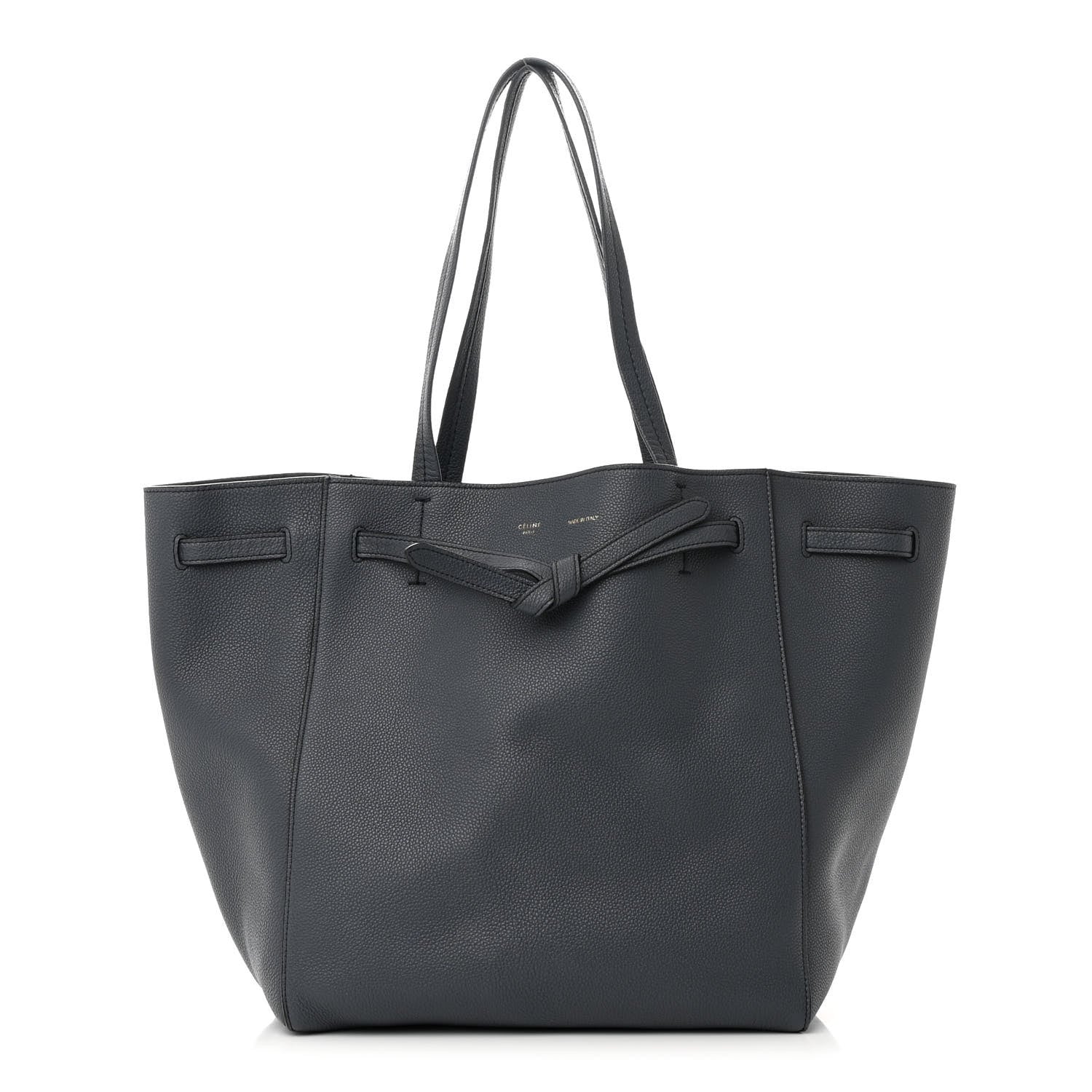 Celine Soft Grained Calfskin Small Belt Cabas Phantom Slate 1 of 12