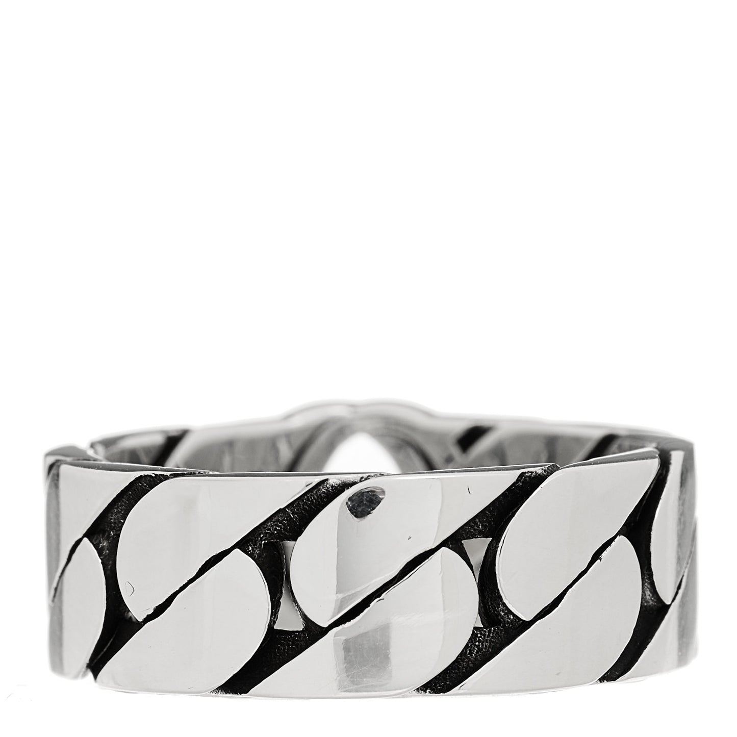 Sterling Silver Interlocking G Chainlink Wide Band Ring 61 9.5