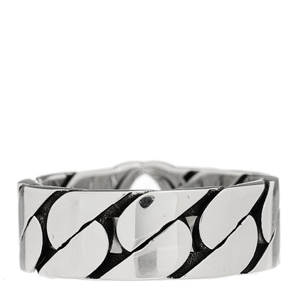Gucci Sterling Silver Interlocking G Chainlink Wide Band Ring 61 9.5 3 of 5