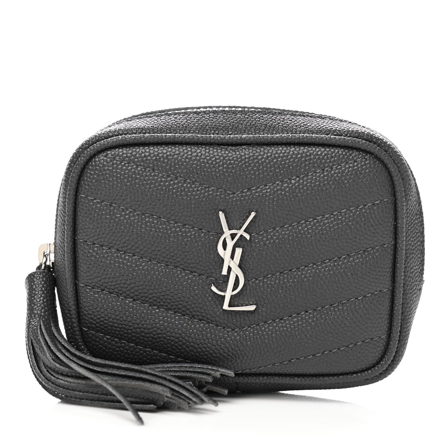 Saint Laurent Grain De Poudre Matelasse Monogram Baby Lou Camera Bag Dark Smog 1 of 8
