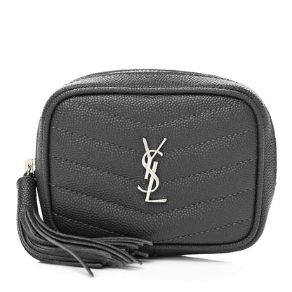 Saint Laurent Grain De Poudre Matelasse Monogram Baby Lou Camera Bag Dark Smog 1 of 8