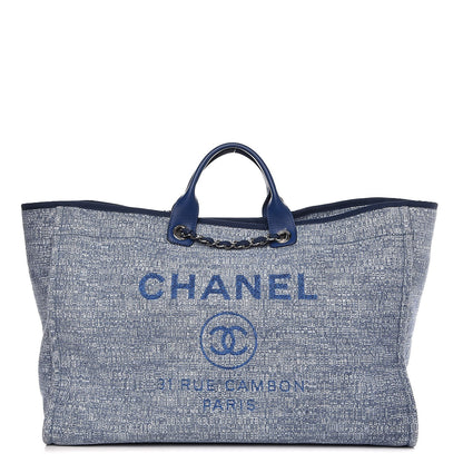 Chanel Canvas Extra Large Deauville Tote Blue 1 of 7