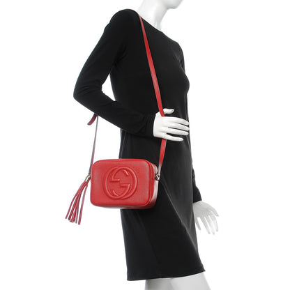 Gucci Pebbled Calfskin Small Soho Disco Bag Vibrant Red 2 of 7