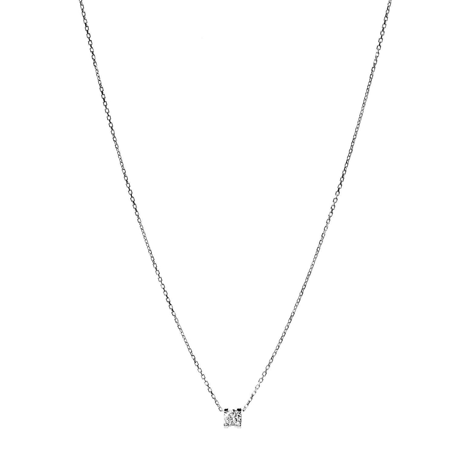 18K White Gold Diamond .30ct 1895 Pendant Necklace