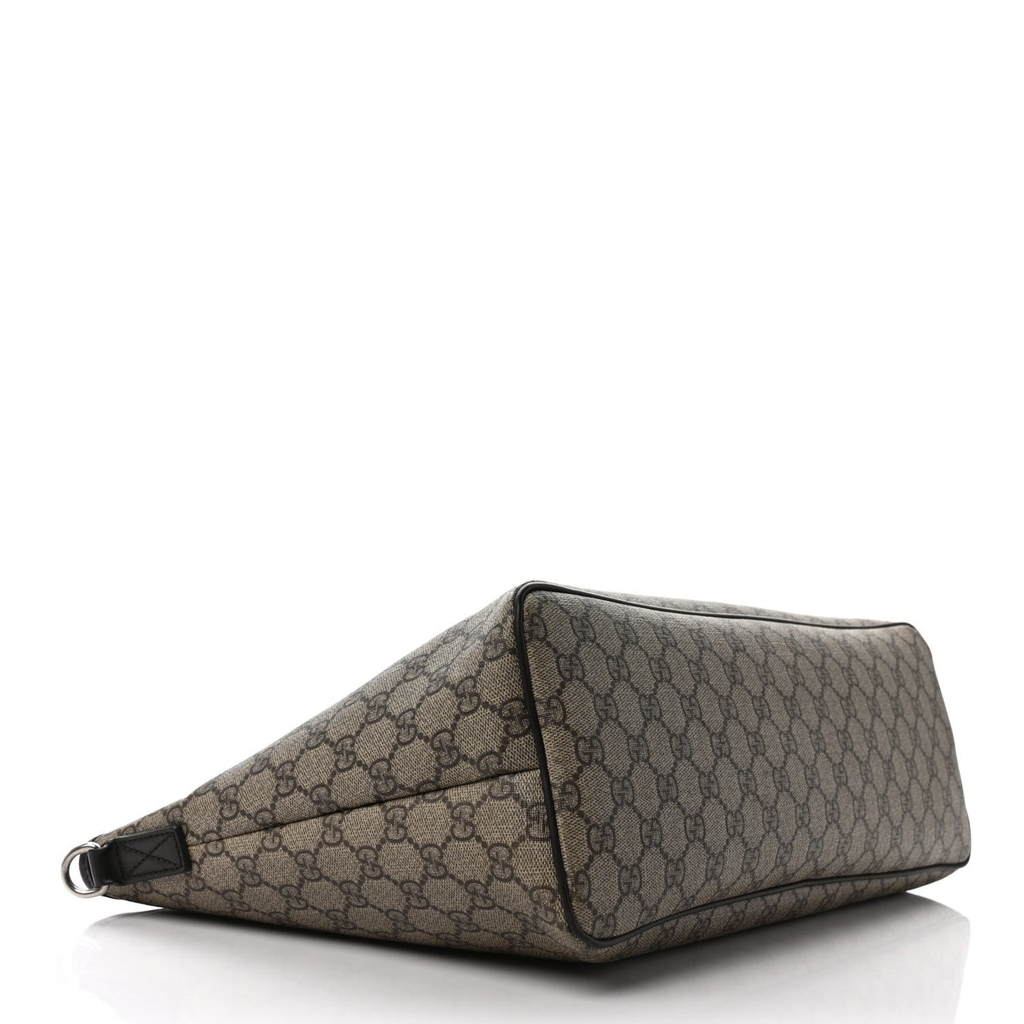 GG Supreme Monogram Medium Zippered Tote Dark Brown
