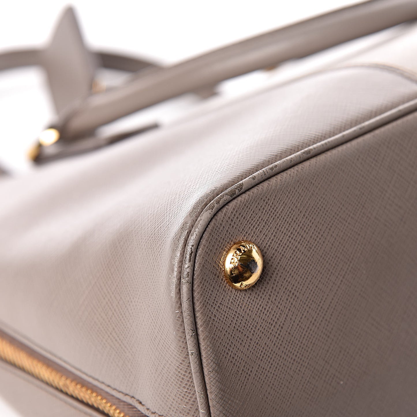 Saffiano Lux Bi-Color Promenade Tote Argilla Pomice
