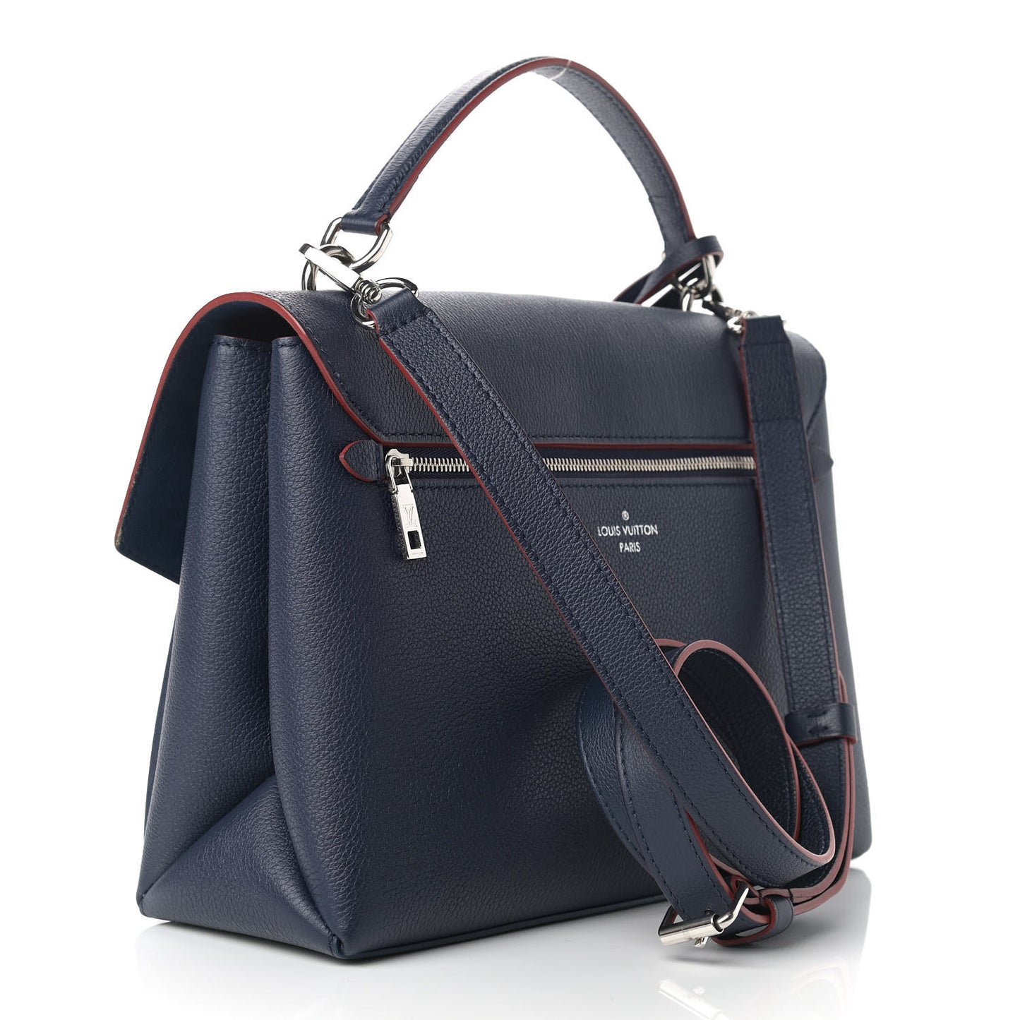 Soft Calfskin My Lockme Top Handle Marine Rouge