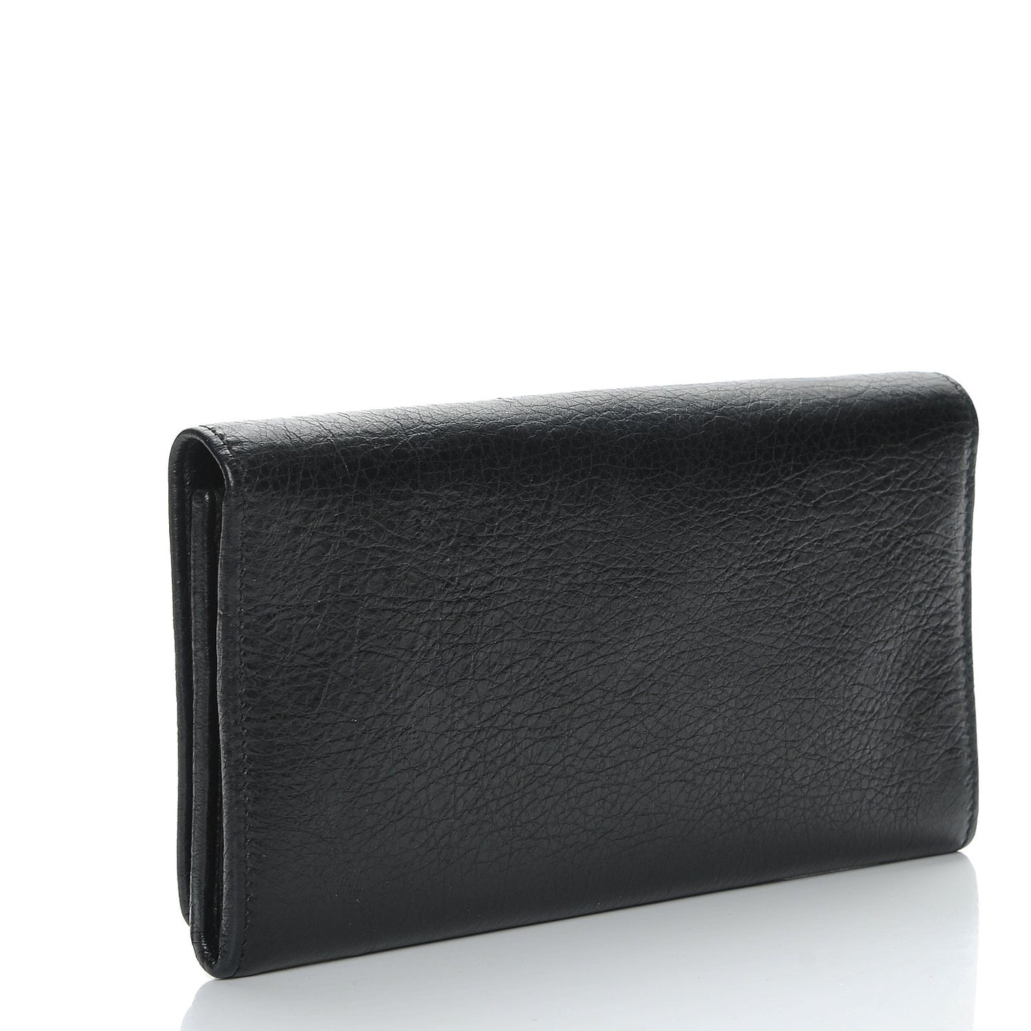 Agneau Giant 12 Rose Gold Hardware Money Wallet Black