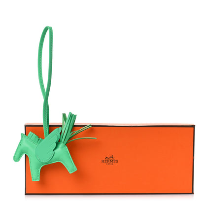 Hermes Milo Lambskin Grigri Rodeo Pegase Horse Bag Charm PM Vert Comics 4 of 4
