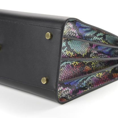 Saint Laurent Calfskin Embossed Python Small Sac De Jour Black Multicolor 7 of 9