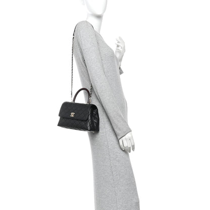 Chanel Caviar Lizard Embossed Quilted Mini Coco Handle Flap Black 2 of 10
