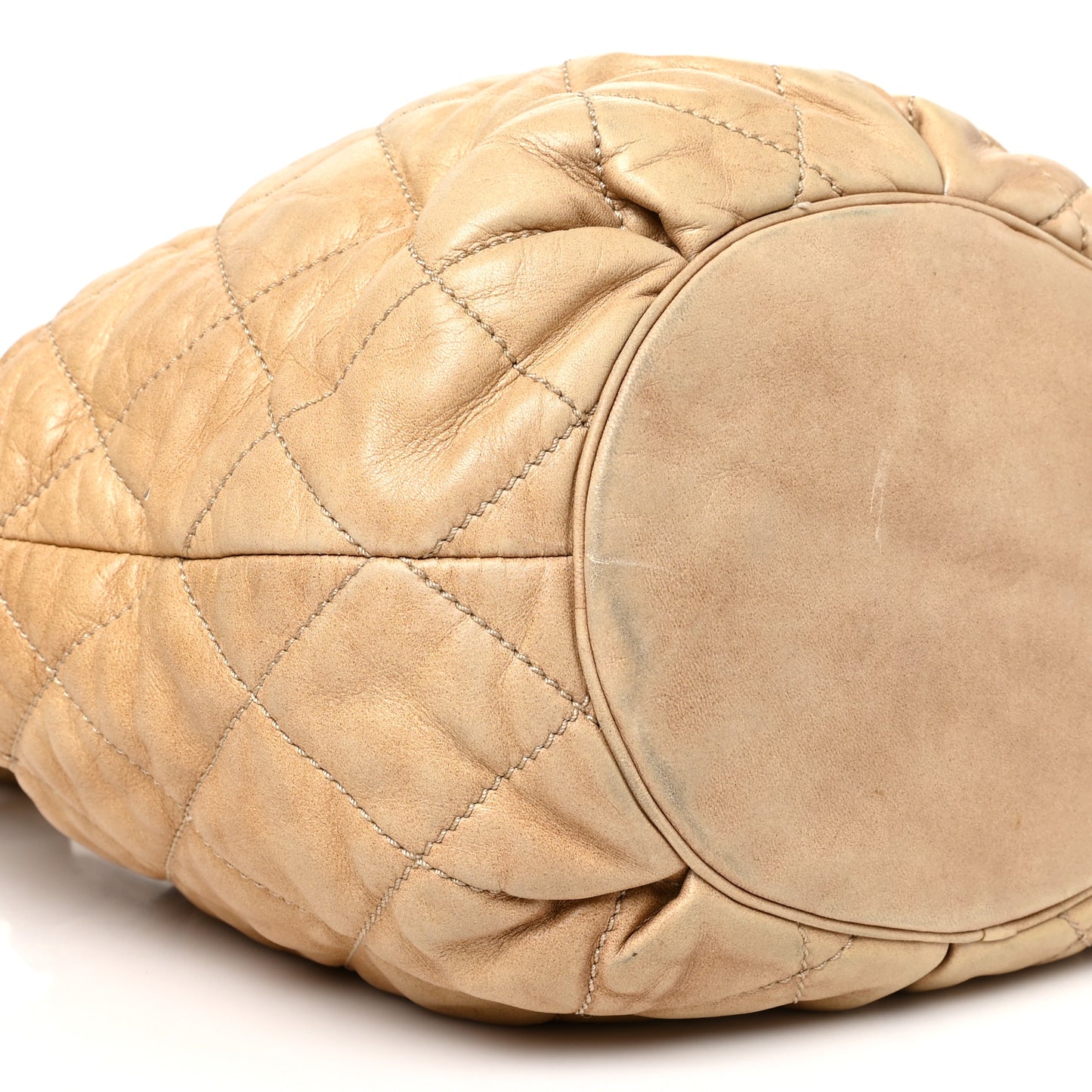 Lambskin Quilted Cloudy Bundle North South Tote Light Beige