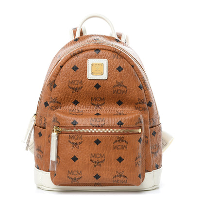 MCM Visetos Mini Stark Backpack Cognac White 1 of 10