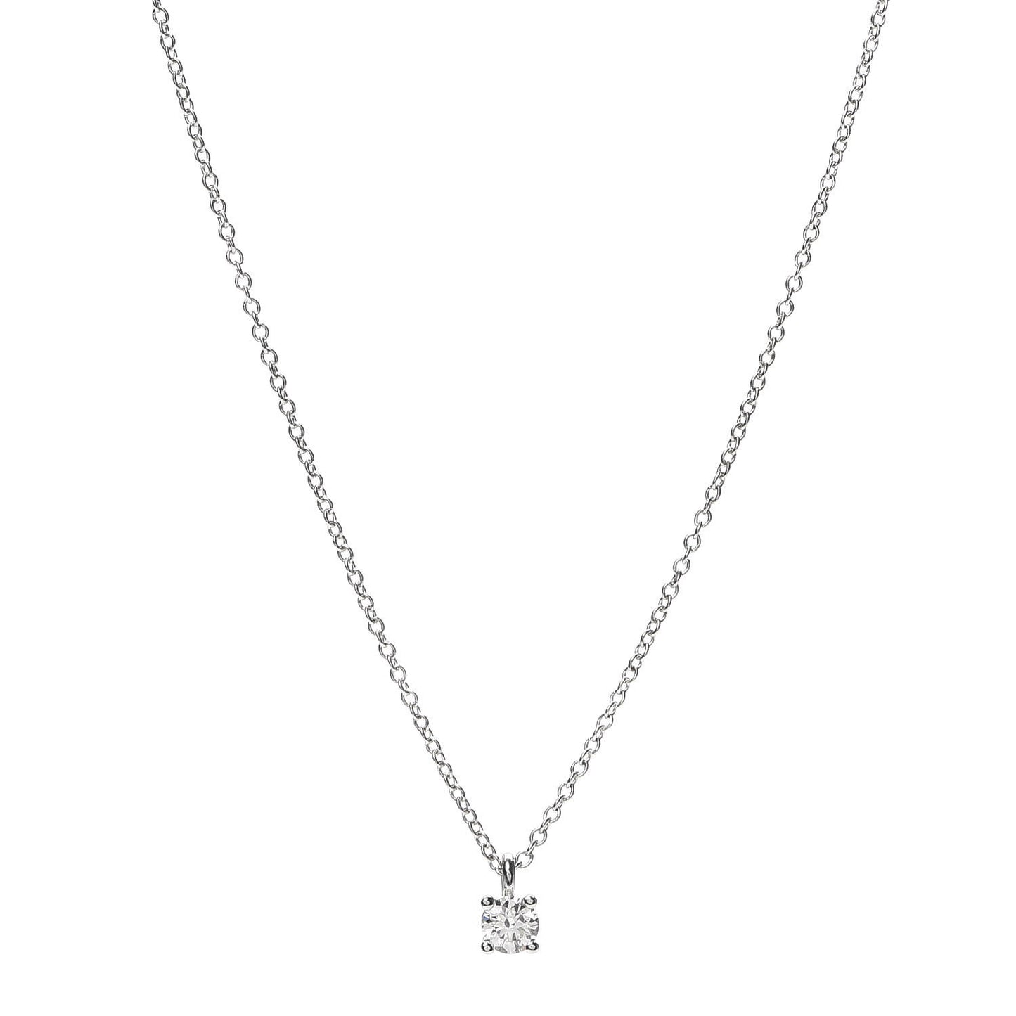 Platinum Diamond .17ct Solitaire Pendant Necklace
