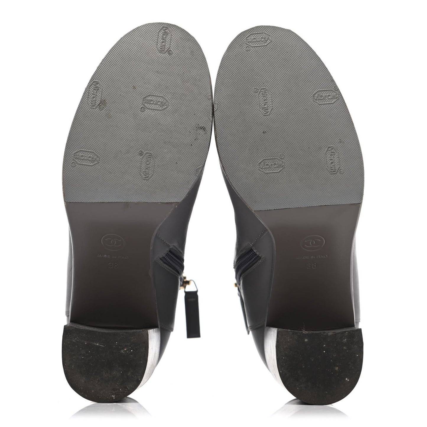 Calfskin CC Short Boots 38 Grey