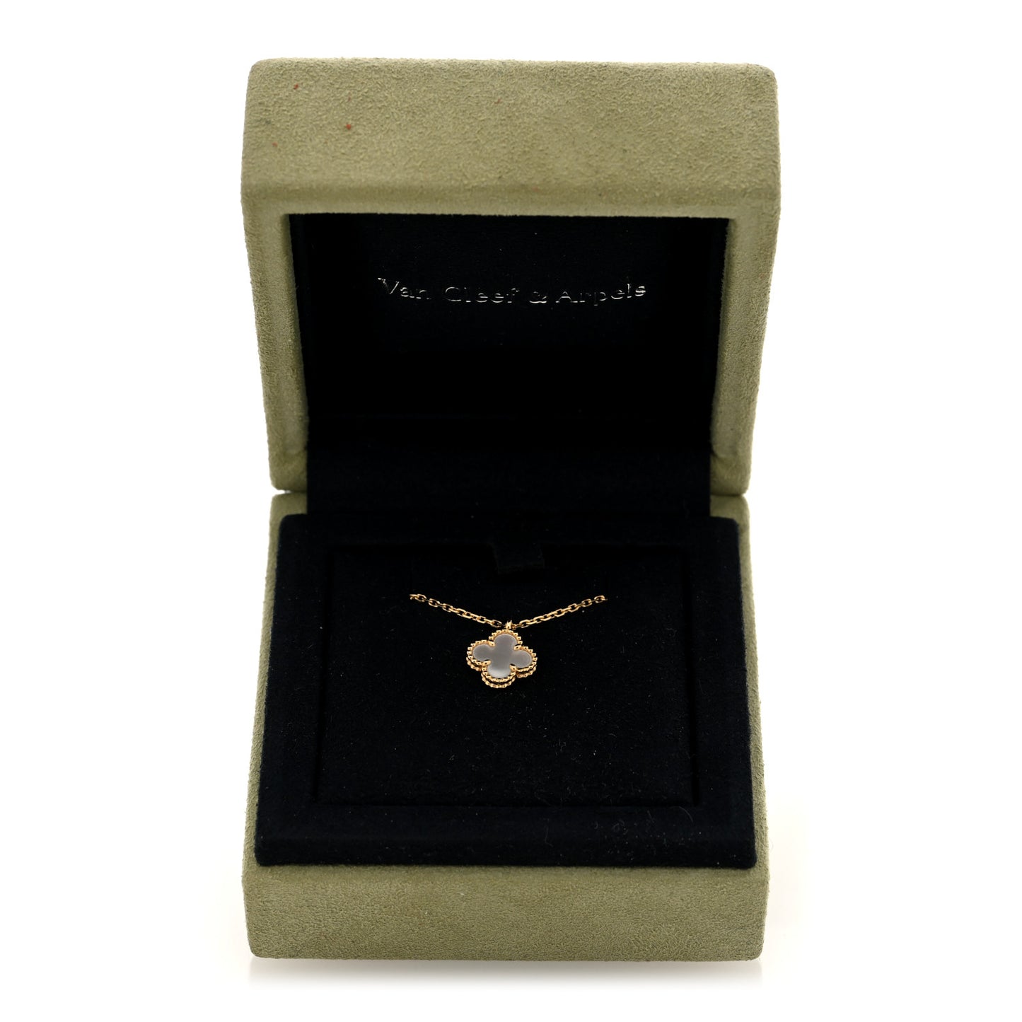 18K Yellow Gold Mother of Pearl Sweet Alhambra Pendant Necklace