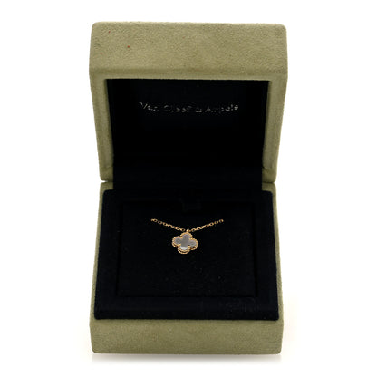 Van Cleef & Arpels 18K Yellow Gold Mother of Pearl Sweet Alhambra Pendant Necklace 4 of 4
