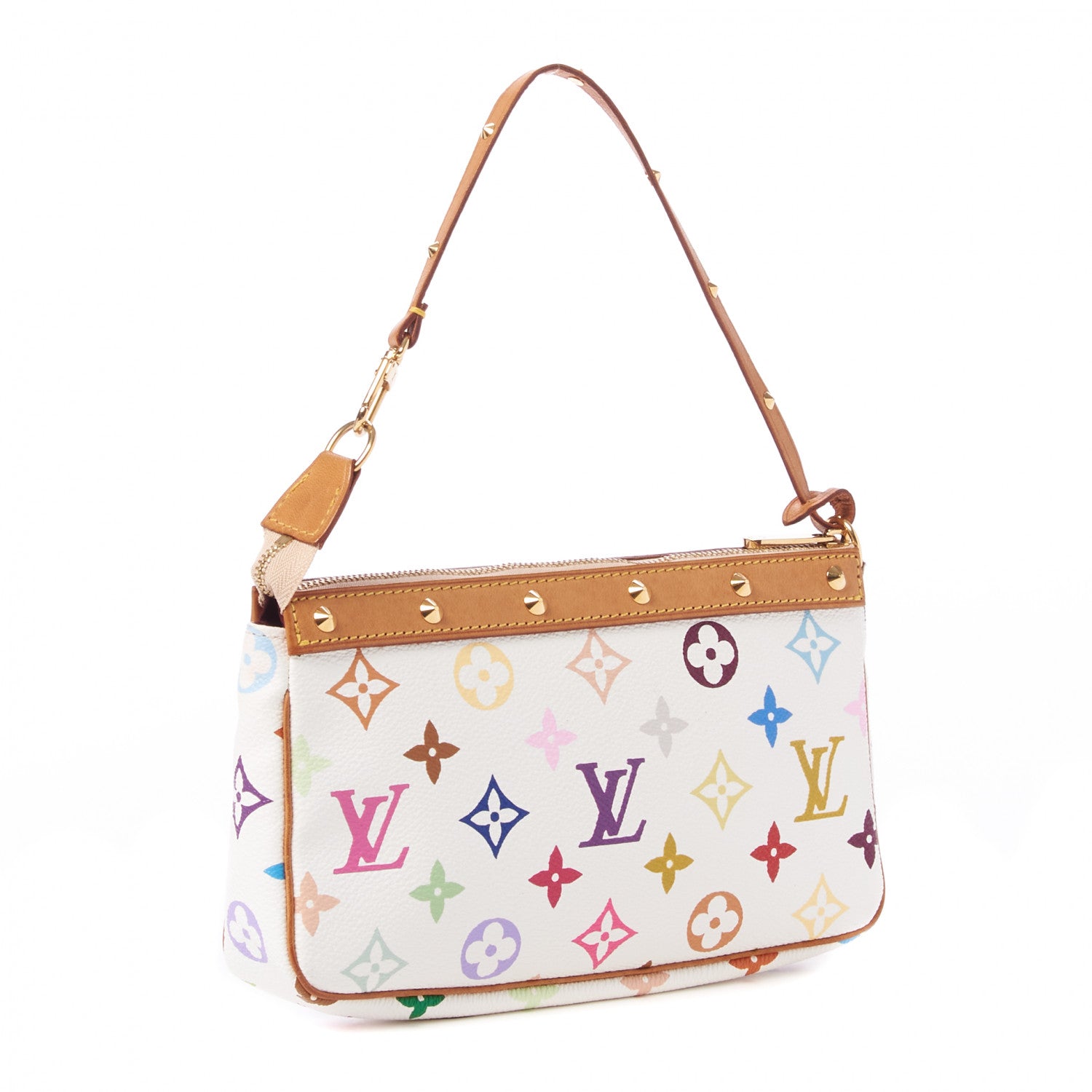 Louis Vuitton Monogram Multicolor Pochette Accessories White 2 of 7