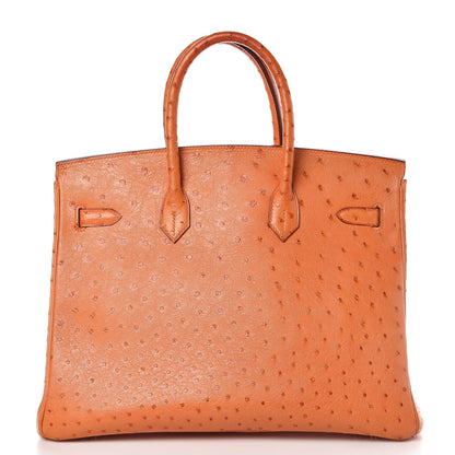 Hermes Ostrich Birkin 35 Orange 25 of 34
