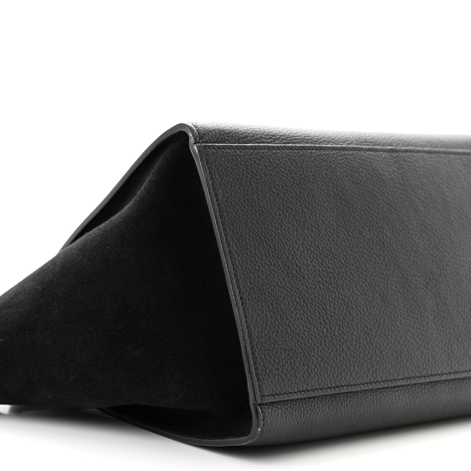 Celine Drummed Calfskin Suede Small Trapeze Black 8 of 13