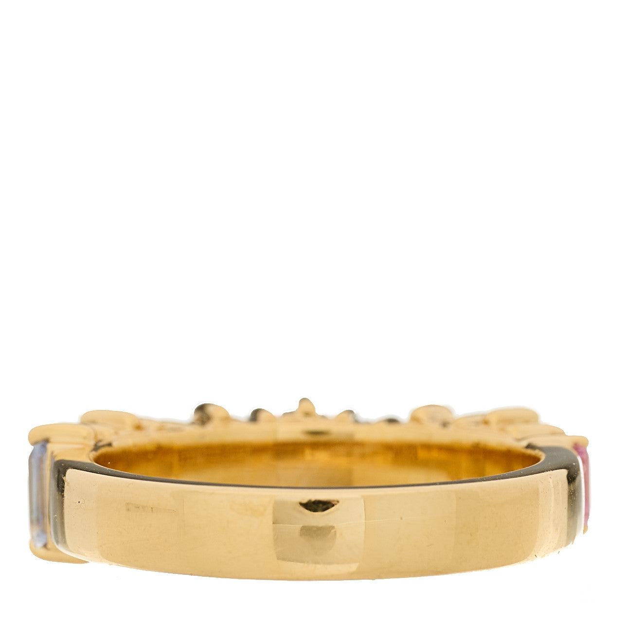 Suzanne Kalan 18K Yellow Gold Sapphire Half Band Ring 53 6.5 3 of 6
