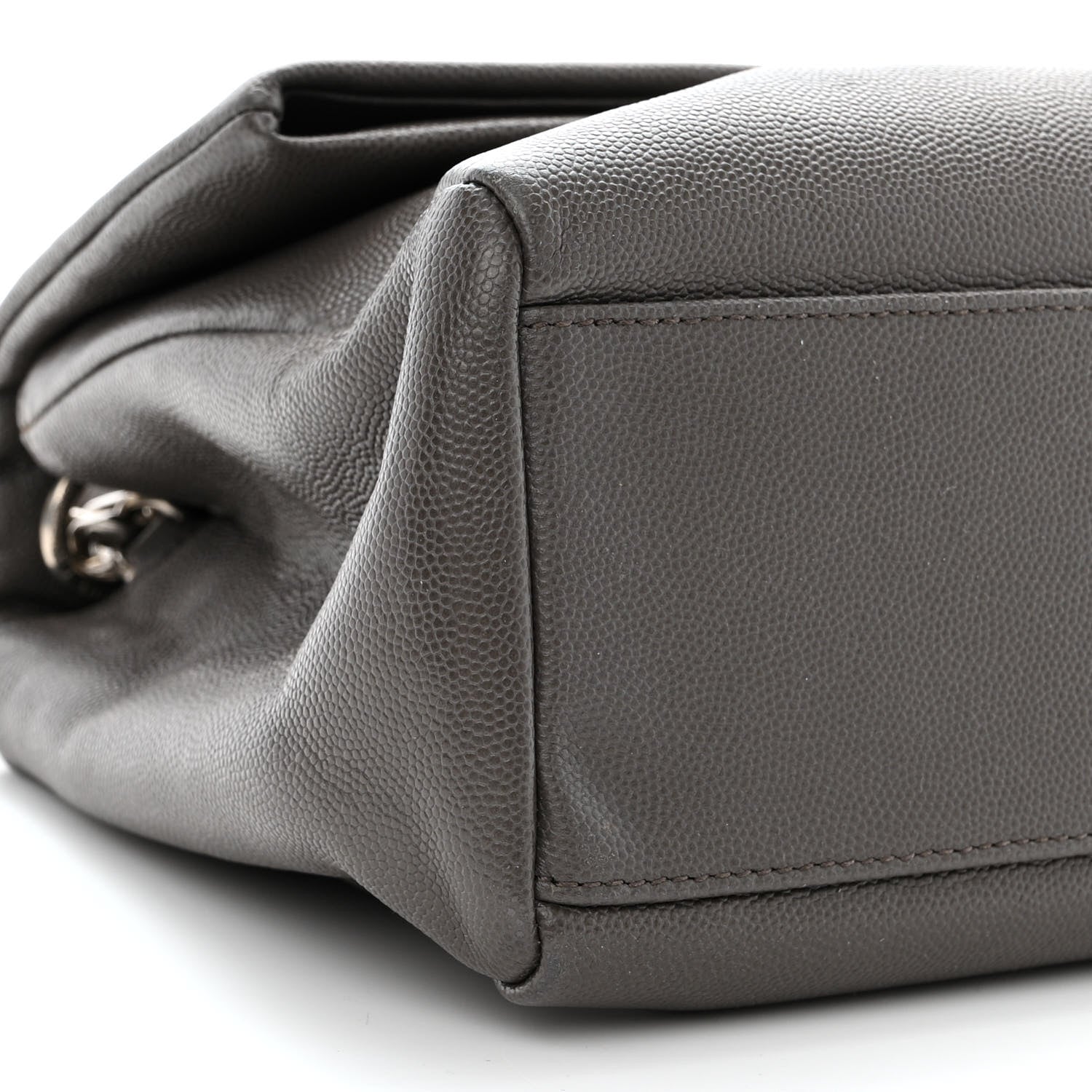 Saint Laurent Grain De Poudre Medium West Hollywood Monogram Fold-Over Earth 9 of 10