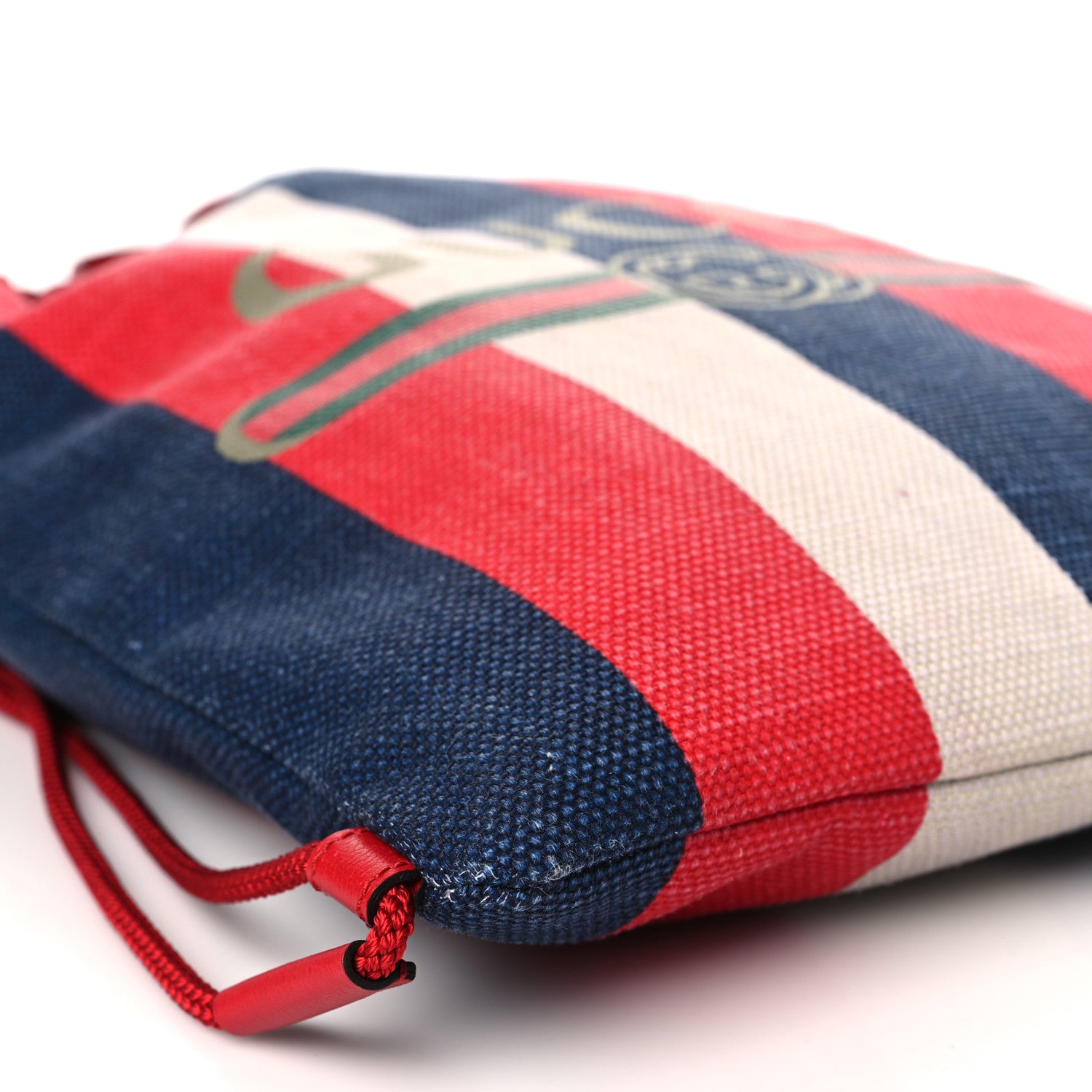 Gucci Canvas Logo Sylvie Stripe Drawstring Backpack Red 8 of 9