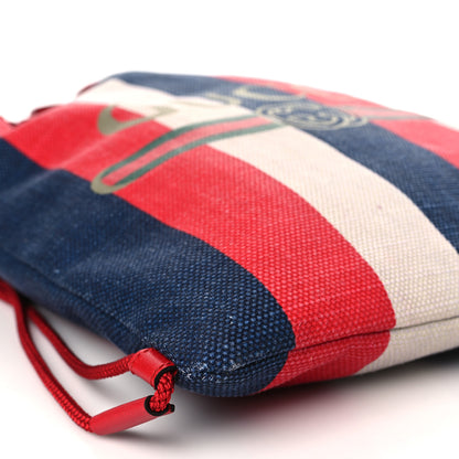 Gucci Canvas Logo Sylvie Stripe Drawstring Backpack Red 8 of 9