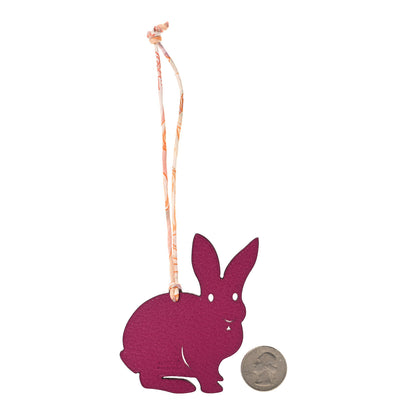 Hermes Togo Chevre Mysore Petit H Rabbit Bag Charm Rose Azalee Anemone 2 of 4