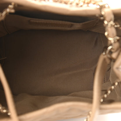 Chanel Caviar Quilted Rolled Up Bucket Drawstring Bag Beige 5 of 10