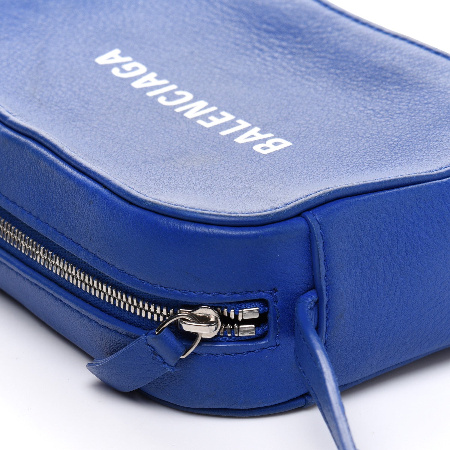 Balenciaga Smooth Calfskin Logo XS Everyday Camera Bag Bleu Prim White 8 of 14