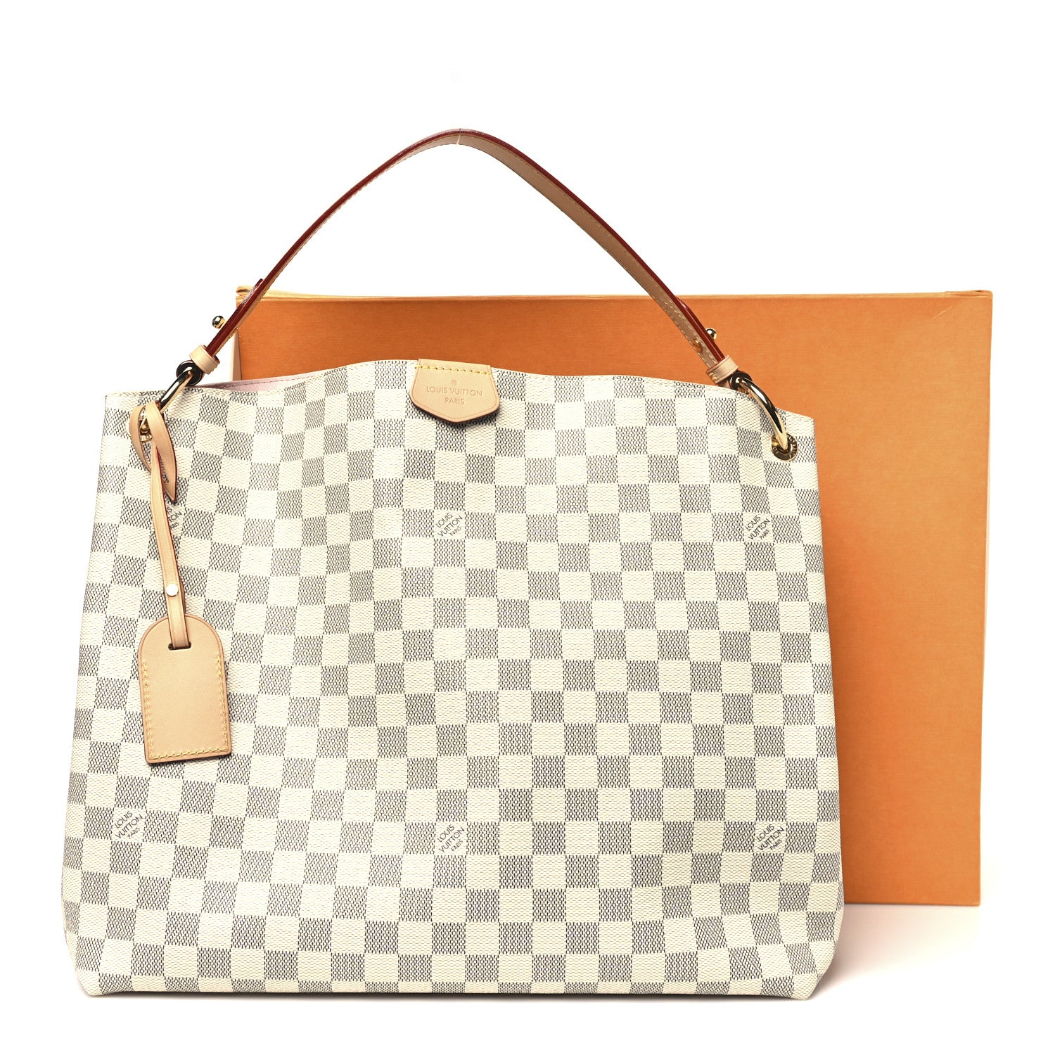 Louis Vuitton Damier Azur Graceful MM Rose Ballerine 9 of 9