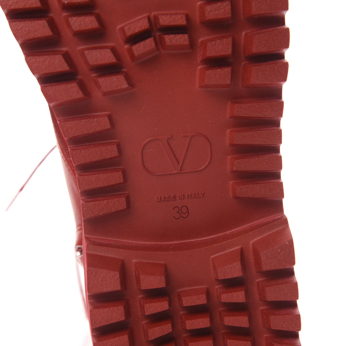 Calfskin Womens VLOGO 35mm Combat Boots 39 Rouge Pur