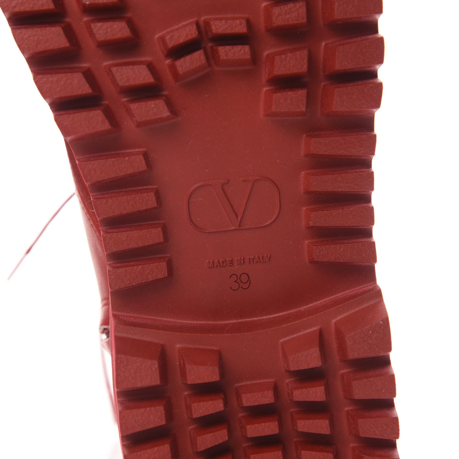 Valentino Garavani Calfskin Womens VLOGO 35mm Combat Boots 39 Rouge Pur 6 of 9