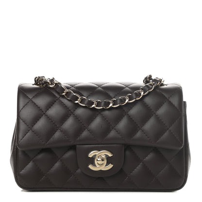 Chanel Lambskin Quilted Mini Rectangular Flap Dark Brown 1 of 12