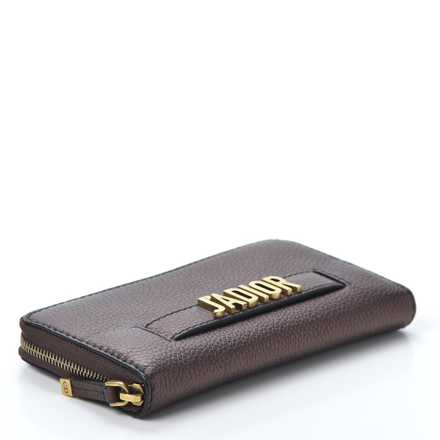 Christian Dior Metallic Calfskin J'adior Voyageur Wallet Noisette 3 of 9