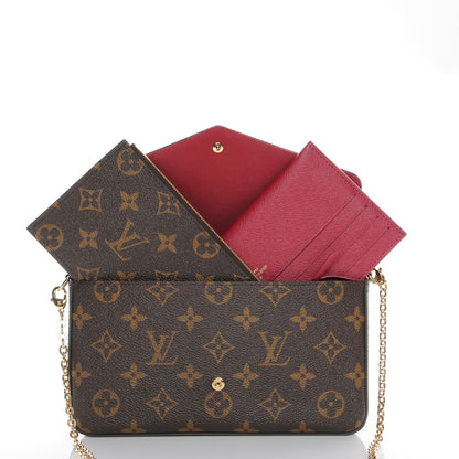 Louis Vuitton Monogram Pochette Felicie Chain Wallet Fuchsia 7 of 14
