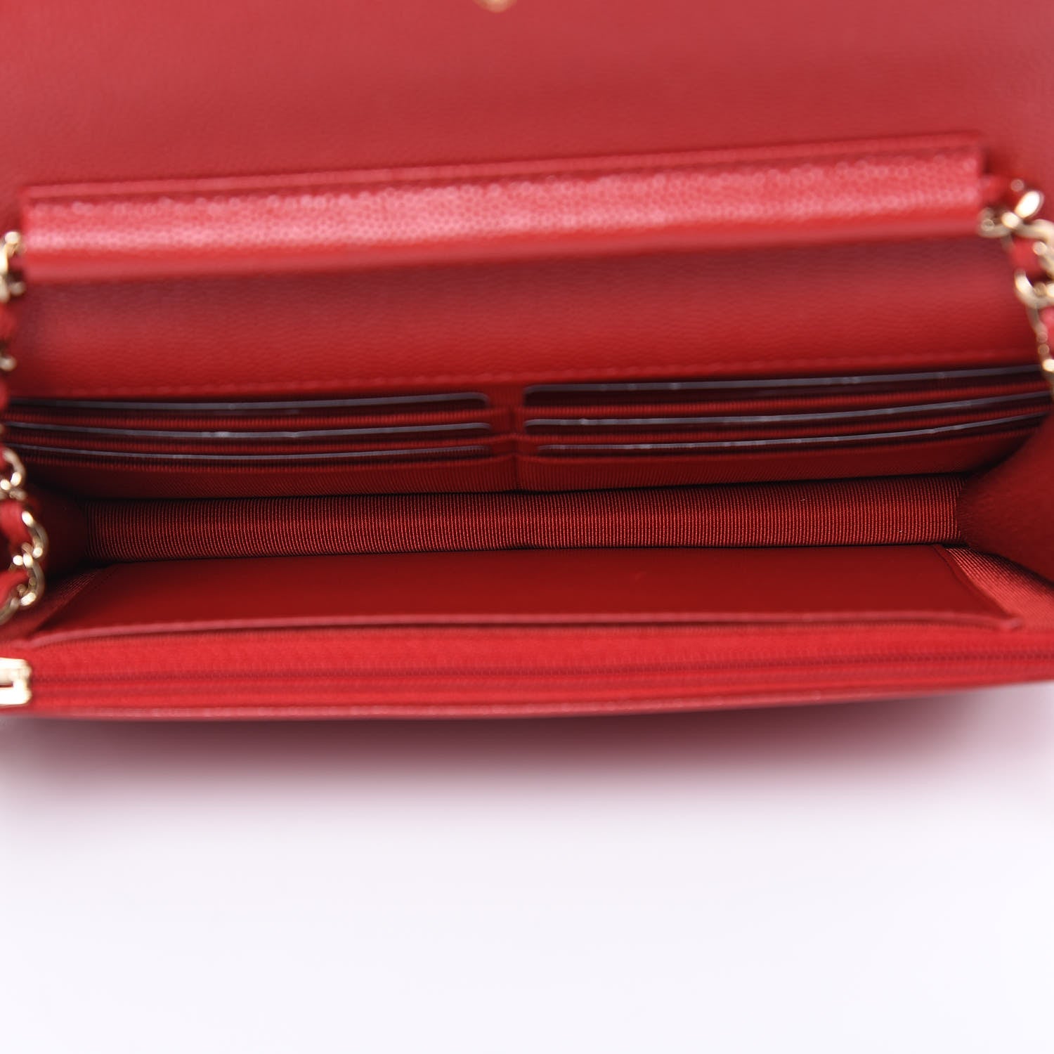 Chanel Caviar Quilted Wallet on Chain WOC Red 5 of 11